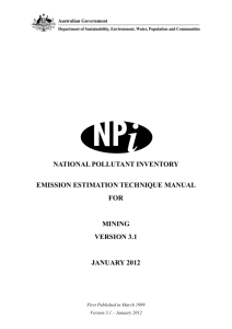NATIONAL POLLUTANT INVENTORY EMISSION ESTIMATION