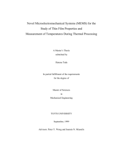Novel Microelectromechanical Systems (MEMS) for