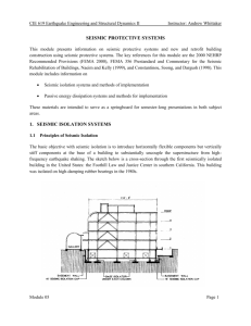 SEISMIC PROTECTIVE SYSTEMS