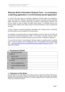 Biomass Boiler Information Request Form