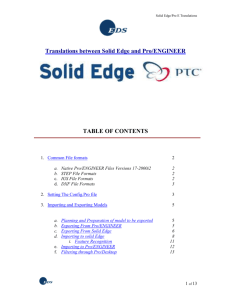 Translations between Solid Edge Version 12 and Pro Engineer