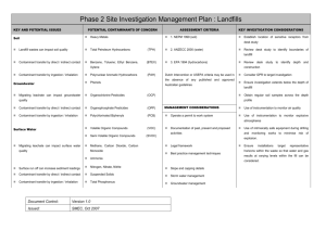 Phase 2 Site Investigation Management Plan : Landfills