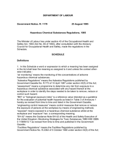 Hazardous Chemical Substances Regulations, 1995