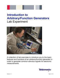 Introduction to Arbitrary/Function Generators: Lab Experiment