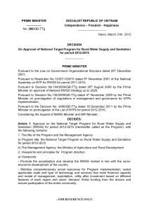DECISION No: 366/QĐ-TTg on Approval of National Target Program