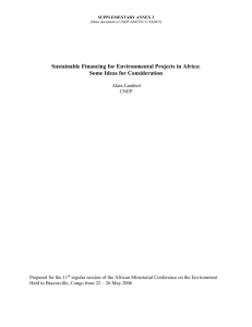 Sustainable Financing of Environmental Projects in Africa