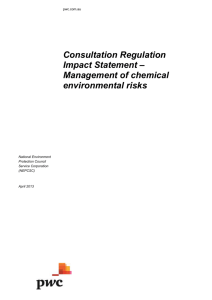 Management of Chemical Environmental Risks