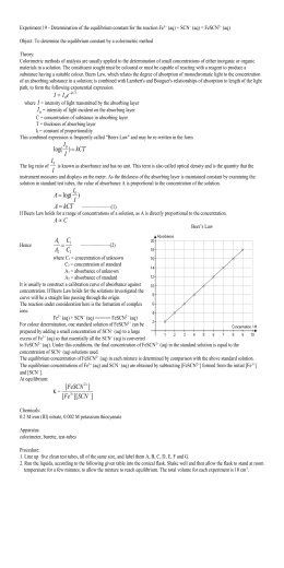 an experiment on the effects of reagents to the chemical equilibrium of a solution 1) predict the effect of temperature on the equilibrium constant 2) design an experiment to measure the thermodynamic parameters for the dissolving of metal hydroxides in water. an experiment on the effects of reagents to the chemical equilibrium of a solution 1) predict the effect of temperature on the equilibrium constant 2) design an experiment to measure the thermodynamic parameters for the dissolving of metal hydroxides in water.
