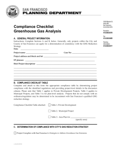 Compliance Checklist Greenhouse Gas Analysis