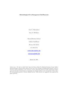 Methodological Fit in Management Field Research
