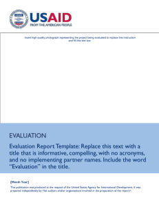 Sample Evaluation Report Template