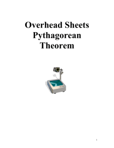 Overhead sheets Pythagorean Theorem