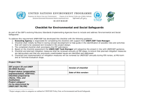 Checklist for Environmental and Social Safeguards