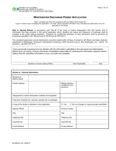 Wastewater Discharge Permit Application (DOC 354 kb)