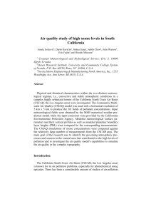 Air quality study of high ozone levels in South California