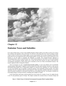 Chapter 12: EMISSION TAXES AND SUBSIDIES