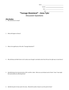 Teenage Wasteland Discussion Questions