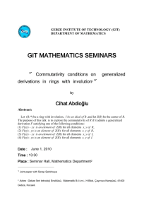 7tepe mathematics seminars - Gebze Yüksek Teknoloji Enstitüsü