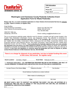 Waste Collection Event Application Form for Conditionally Exempt
