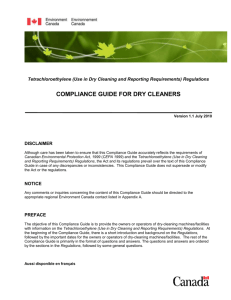 Compliance Guide for Dry Cleaners