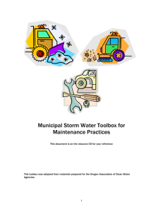 Stormwater Toolbox for Maintenance Practices