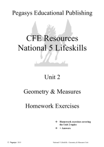 N5 Lifeskills Homework - Formulae 1. The following formulae are