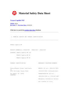 Material Safety Data Sheet Texaco Capella® WF MSDS: 8824