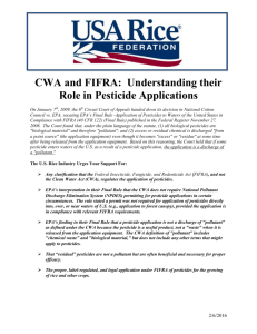 CWA and FIFRA: Understanding their Role in Pesticide Applications