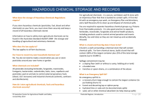 Farm Chemical Storage Records - Australian Centre for Agricultural