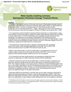 [Type text] Water Quality modeling summary Basingstoke
