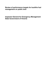 Review of performance targets for bushfire fuel management on