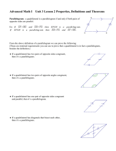 Unit 3 Lesson 2 Properties & Theorems