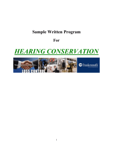 Hearing Conservation Program