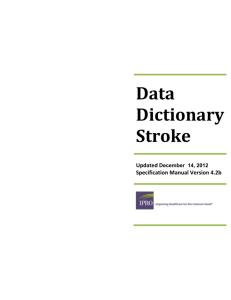 Data Dictionary Stroke - Quality Improvement Organizations