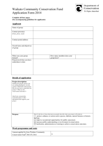 Application form - Department of Conservation