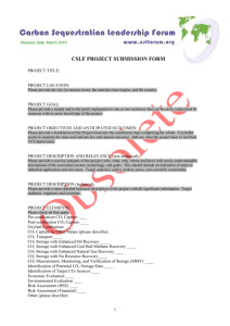 CSLF Project Submission Form and Gaps Analysis Checklist