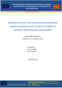 1. Relevant EU legislation for minor incidents or