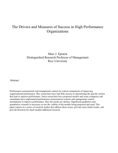 The Drivers and Measures of Success in High