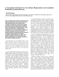 Development of a Library Measurement and Evaluation Framework