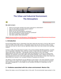 The Urban and Industrial Environment: The Atmosphere