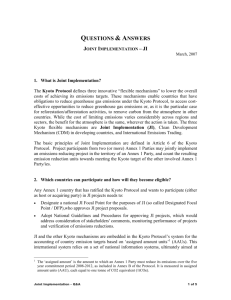 Questions and Answers: Joint Implementation (JI)