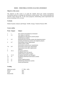 ISE201 – INDUSTRIAL SYSTEM ANALYSIS AND DESIGN