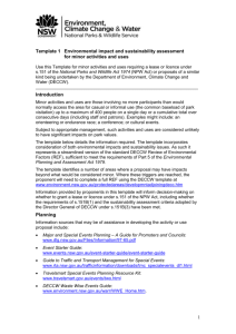 Template 3 Environmental impact and sustainability assessment for