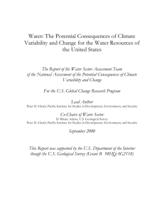 The Potential Consequences of Climate Variability