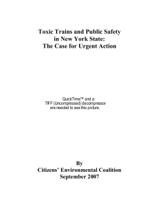 Rail and Public Transportation and Toxic Chemical Safety in New