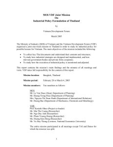 Thai Industrial Strategy: An Overview