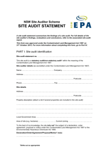 NSW Site Auditor Scheme SITE AUDIT STATEMENT
