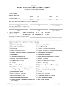 Industrial Waste Questionnaire