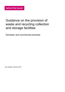 Guidance on the provision of waste storage, recycling and collection