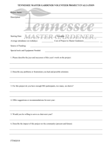TENNESSEE MASTER GARDENER PROJECT